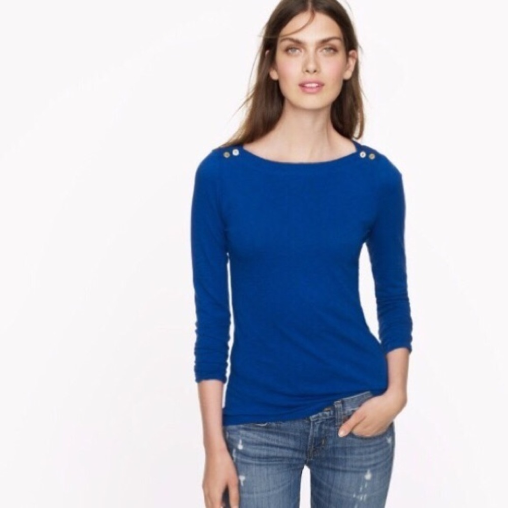 Blue Painter Tee Long Sleeve with Buttons